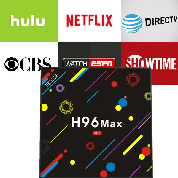 

H96 Max Android IPTV Box with 1 year Netflix/HULU/Directv/CBS account warranty work in Set top box Smarttv smartPhone