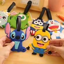 Travel Accessories Luggage Tag Suitcase Cartoon Style Cute Stitch Superman Cat Fashion Silicon Portable Travel Label