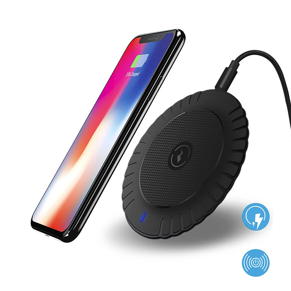

Ultra Slim Qi Wireless Charger For iPhone XR X XS Max 8 Plus Wireless Charging Pad Dock for Samsung S8 S9 Note 9 8 Xiaomi