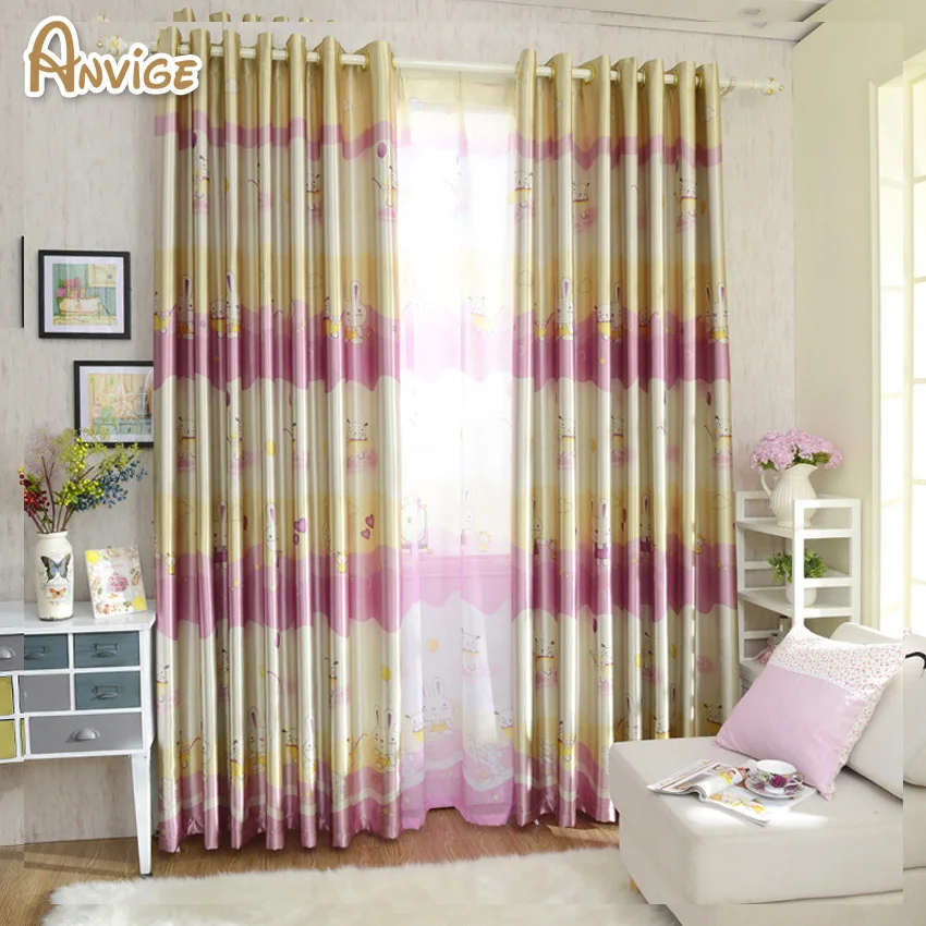 Children Cartoon Boys and Girls Bedroom Printing Blackout Curtain Kids