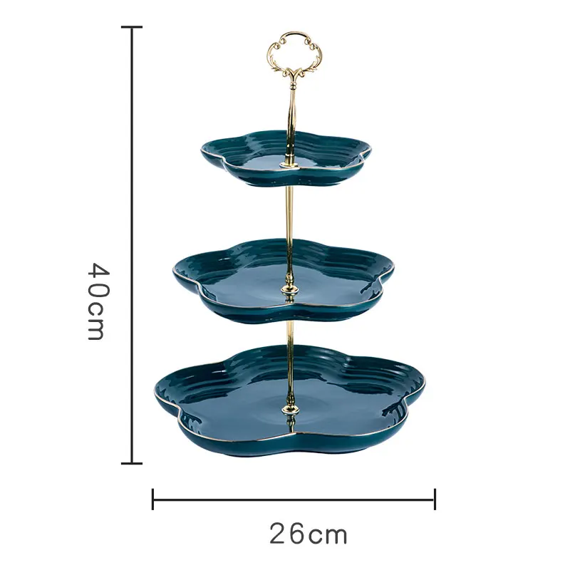 Тарелка для фруктов в европейском стиле гостиной роскошный дом Phnom Penh керамический 2 слоя тарелка для торта из 3 слоев, послеполуденный чай посуда десертный стол - Цвет: 3 layer