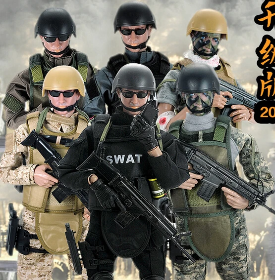 Горячее предложение! Распродажа! Новинка 1 шт. 12 &quot1/6 SWAT черная Униформа Военная