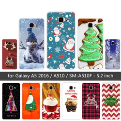 5,2 "для samsung Galaxy A5 2016 тканевые Чехлы для Galaxy A5 (2016) A510F мобильный Счастливого Рождества Чехлы для телефона из термополиуретана для samsung A5 A510F A510