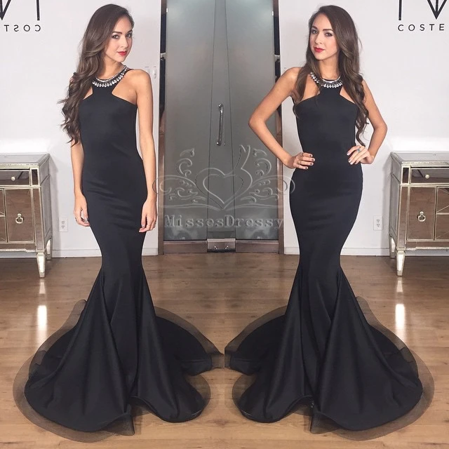 Stretch Satin Long Formal Dresses