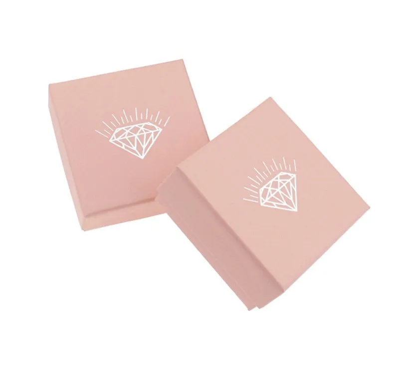 Стильная шкатулка для украшений розовые цветные коробки для серег/подвесная коробка 7,3*7,3*3,5 дисплей упаковка подарочная коробка