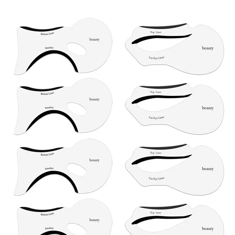 10pcs Eyeliner Stencil Cat Eye Fish Tail Double Wing Eyeliner Stencil ...