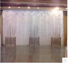 2017 Top-sale white 20ft*10ft water falls wedding backdrops ,wedding stage drapes white color event decoration