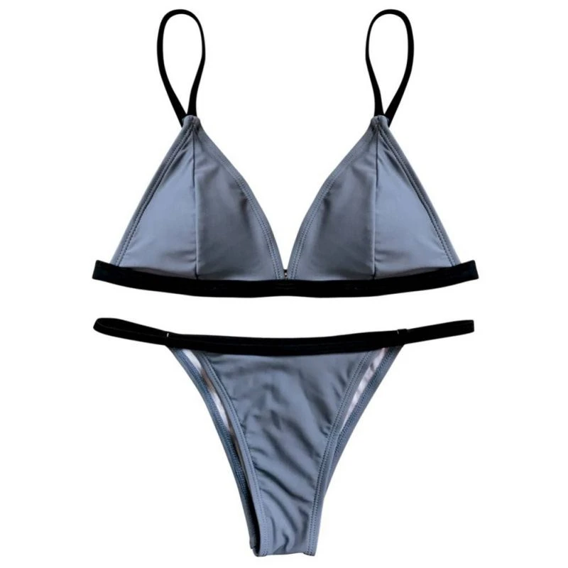 Balight Push Up Brazilian Bikini Set Women 3 Color Vintage Swimwear Brazilian low-rise solid color bikini split swimsuit