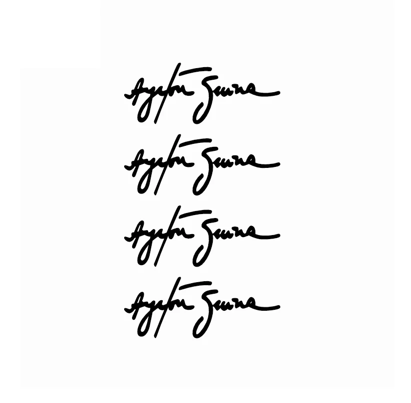 10.7*4.2cm 4 Pcs/ Lot Ayrton Senna Signature Car Sticker Driven To Perfection Slanted Car Decal  Car Styling Car Stickers