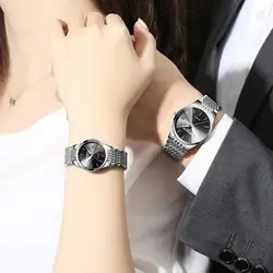 Модные часы для пары простые деловые женские часы водонепроницаемые мужские часы черные ультратонкие часы для влюбленных sevgili saati montre