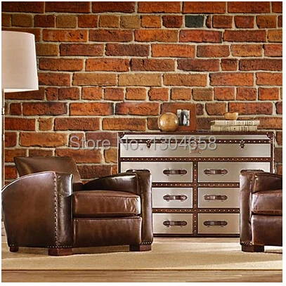 Free Shipping Custom Retro Brick Wall Mural Wallpaper Lounge Bar KTV Living Room Restaurant Coffee Shop