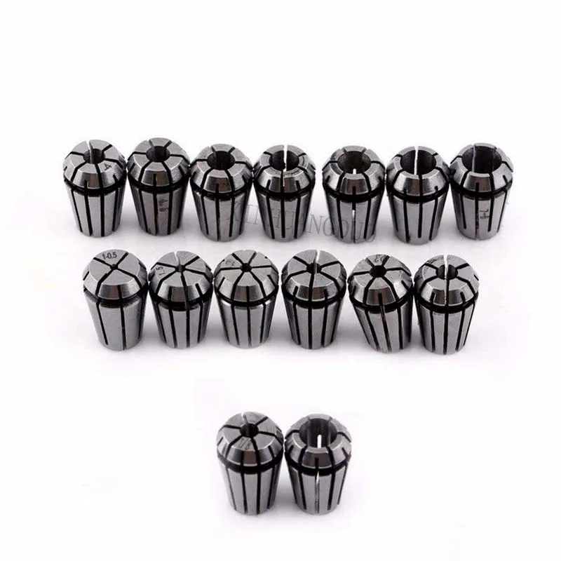 15 Pcs ER11 Collet chuck cnc Spindle ER11 Collet lathe tool holder Pinza set from 1-7MM for CNC milling lather too