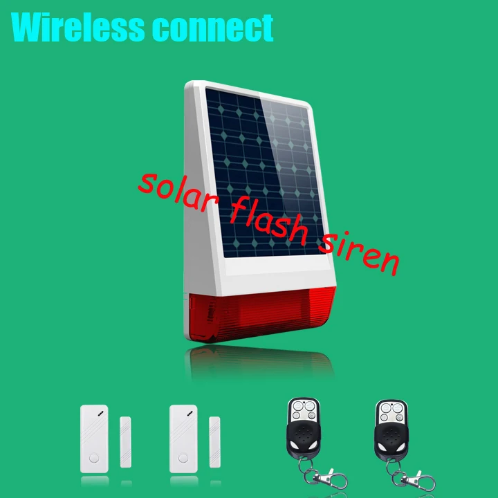 

433MHz Wireless Indoor/Outdoor Solar Power Spot Alarm System with Siren/Flash and Internal Antenna better than gsm alarm system