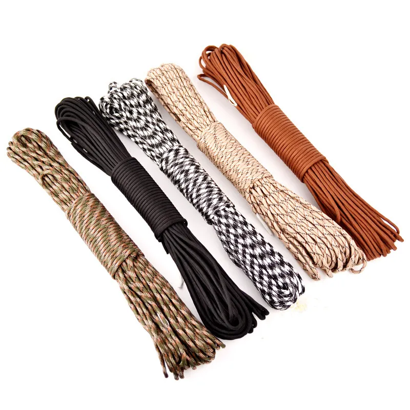 30pcs/lot Military Umbrella Rope 7 Core Paracord 550 Emergency Survival 100FT 31m Safety Parachute Cord Climbing Camping Hiking