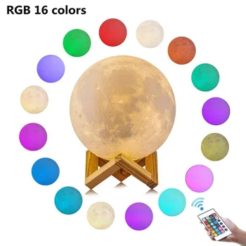 

usb light gadgets 16color fashion usb lamp gadgets electronicos 3D Moon lamp 250mAh 3D printing technology light dropshipping