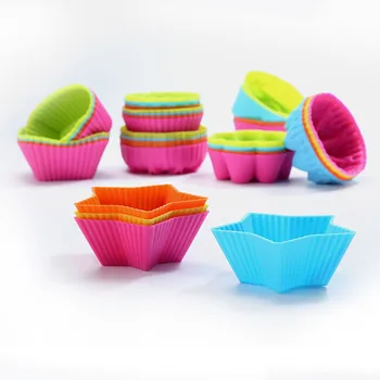 

36Pcs/Set 9 Style 4 Color Reusable Non-stick Mini Silicone Baking Cups Muffin Cups Mini Cupcake Liners Chocolate Holders TB Sale