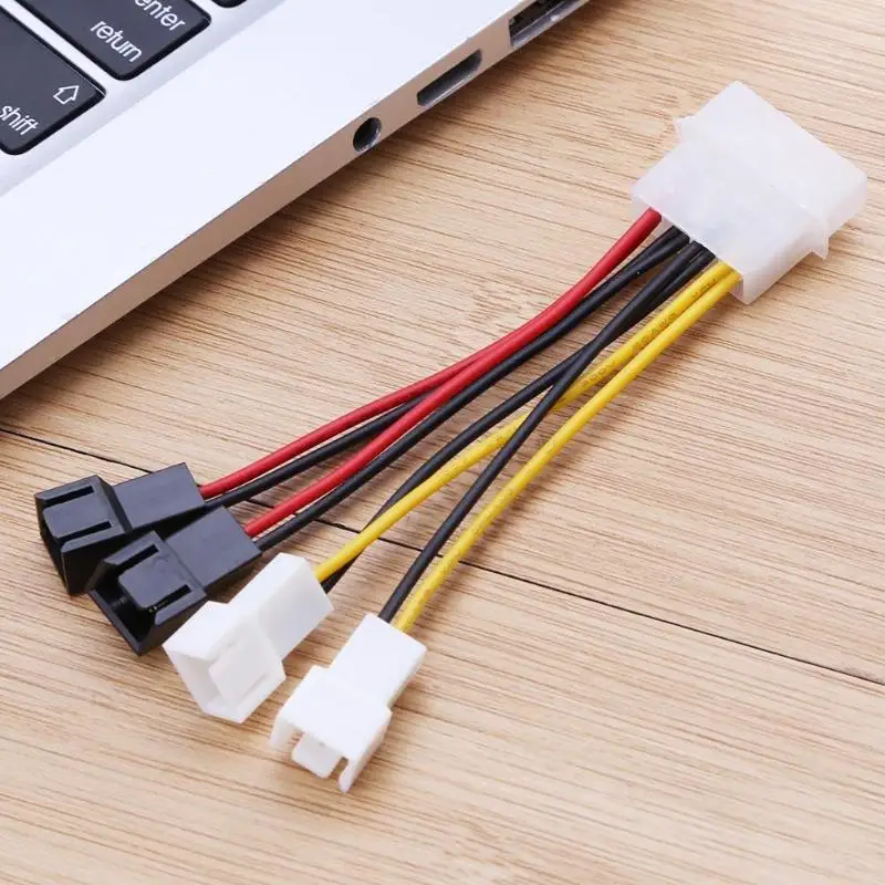 2pcs 4-Pin Molex to 3-Pin Fan Power Adapter Cables for CPU and PC Case Fans Description Image.This Product Can Be Found With The Tag Names Computer Cables Connecting, Computer Peripherals, Fan power cable, PC Hardware Cables Adapters