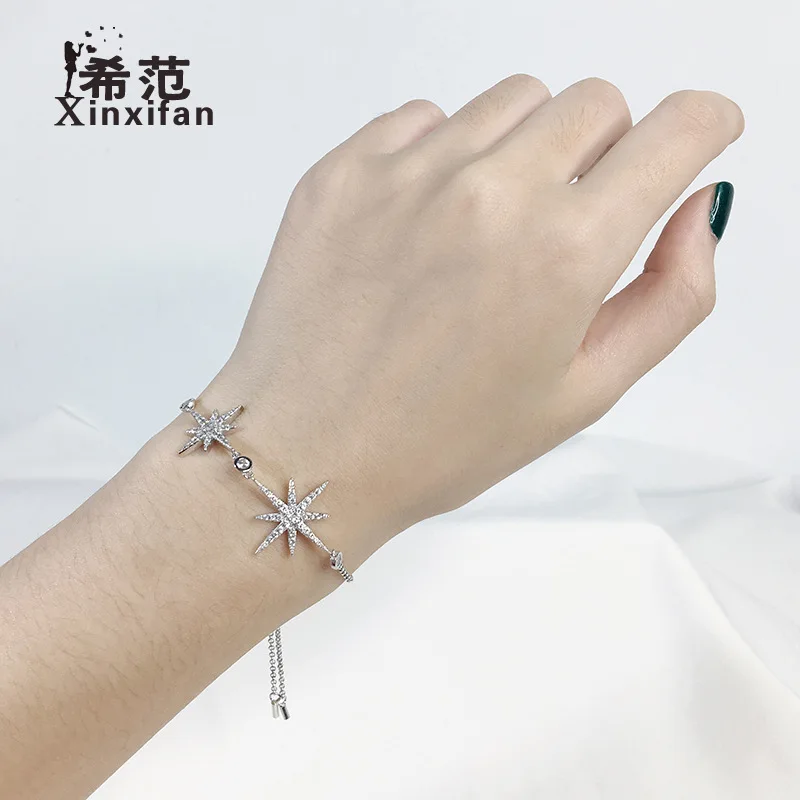 

925 silver star bracelet micro-inlaid bracelet gifts for women crystal bracelet friendship bracelets
