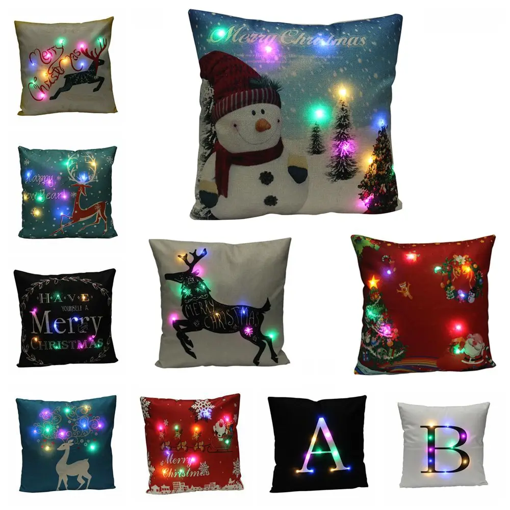 LED Decorative Cushion Covers Glow Throw Led Light Pillow ...