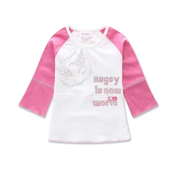

GERMANY Original Brand BUGSY Combed Cotton Girls T-Shirt Long Sleeve Soft Touch O-Neck 2017 Spring NEW Striped Back Clothes Girl