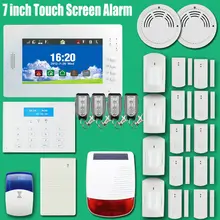 Бесплатная Доставка 7 дюймовый Сенсорный экран GSM Сигнализация & DIY Домашней Безопасности Охранной Сигнализации 868 МГц частоты