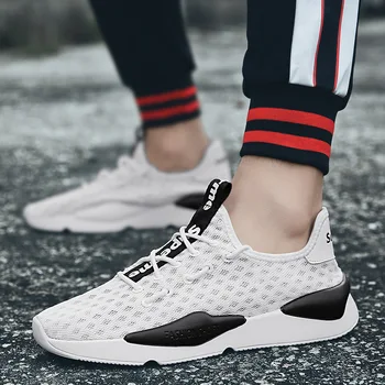 

Spring and summer newest casual men's mesh surface breathable lightweight wear tide wild male students adult white shoes