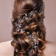 Винтажный свадебный головной убор 100 см, женские жемчужные золотистые/белые аксессуары для волос, свадебные подарки, новое поступление