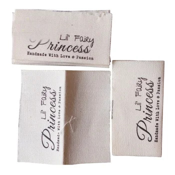 

Customized center fold Clothing printed labels natural cotton label Custom logo cotton ribbon print sewing name garment tags
