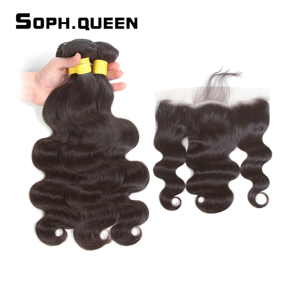 Soph queen hair бразильские волнистые пучки с фронтальным remy волосы плетение пучки с закрытием натуральные волосы пучки с закрытием