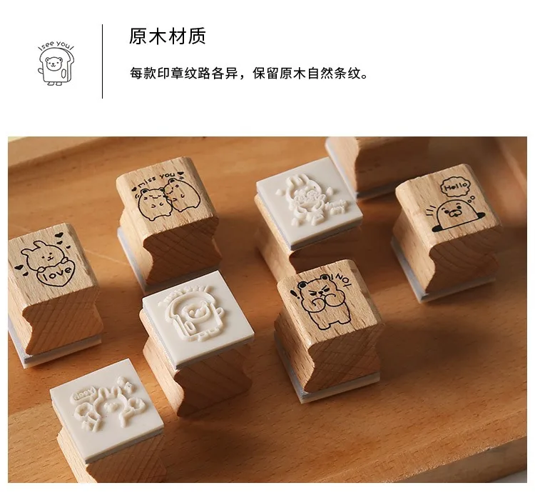 Kawaii хомяк кролик штамп набор деревянные и резиновые штампы печать для скрапбукинга студенческие призы Рекламные канцелярские