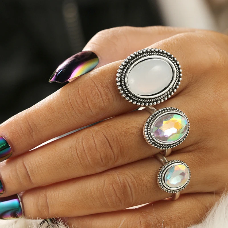 Drag Queen Bohemian Oval Ring Set (3 Pieces) - Queerks™