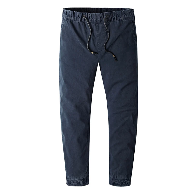 Мужские брюки длиной до щиколотки, новые модные хлопковые брюки без молнии, с эластичным поясом - Цвет: Blue
