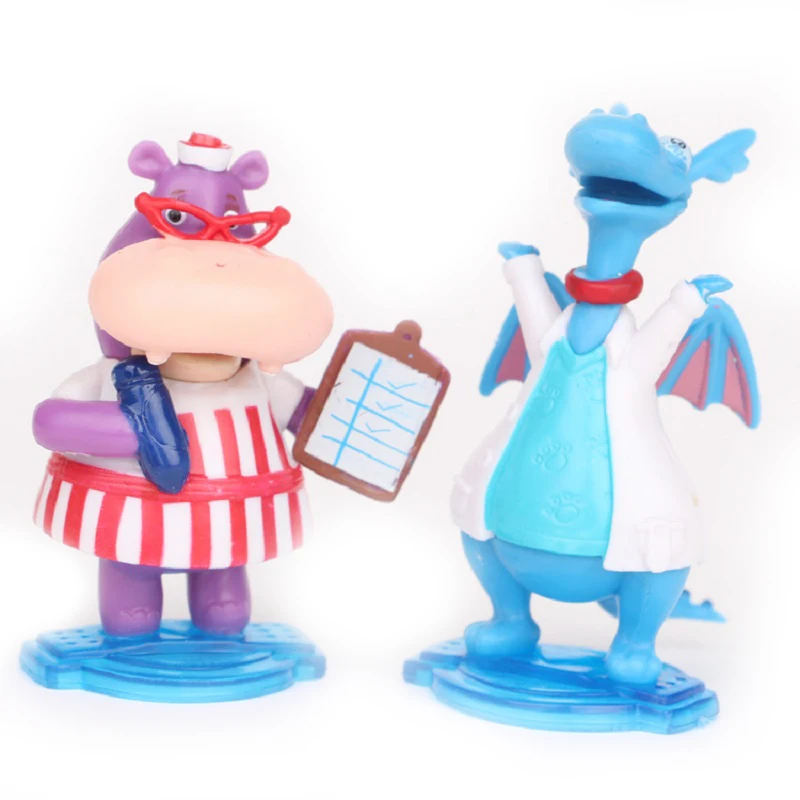 Skyleshine 5 шт./лот Doc McStuffins Клиника Doc Girl Lambie ягненок Дракон Снеговик Бегемот Набор фигурок Gir игрушка S6262