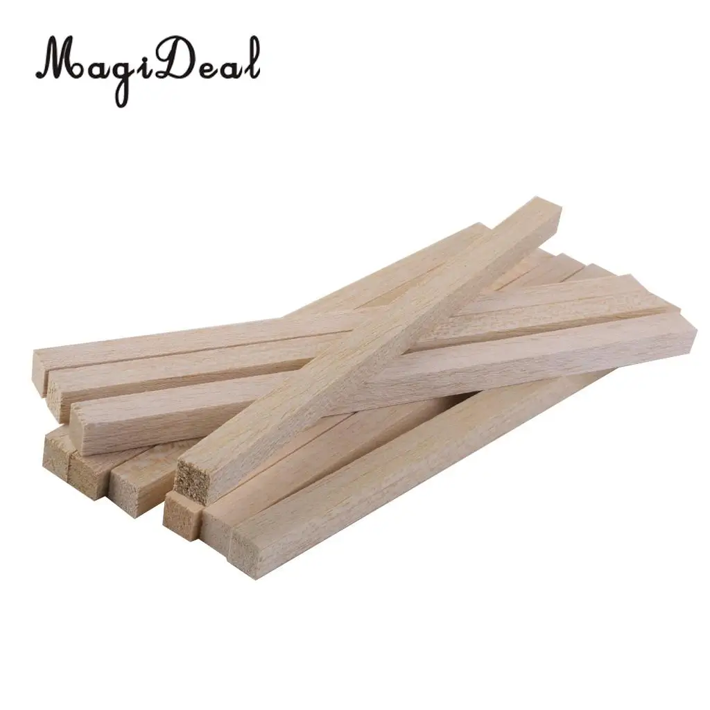 MagiDeal Newest 10Pcs/Lot Natural Wood Sticks Hobby Stick Kids Hand Craft Funny Art DIY Making Wedding Party Project Supplies 