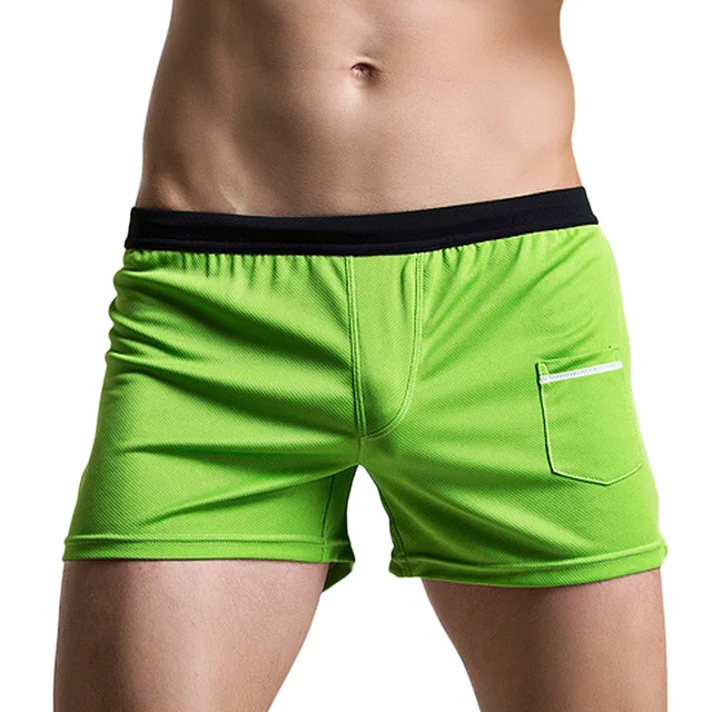 Men Boxer Shorts Wear Quick Dry Gay Man Beach Sea Board Trunks Casual Short Pocket Brand Design