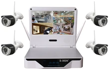 Z-BEN ZB-WK204-1.3 MP 2.4G 4CH Wireless Surveillance KIT 4 WIFI IP 960P CCTV Cameras With 1080P WIFI NVR and 10 Inch DVR