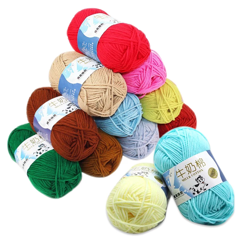 

High Quality Yarn Colorful Cotton Knitting Crochet Yarn Soft Fiber For Sweater Scarf Socks Baby Clothes Hand Knitting Supplies