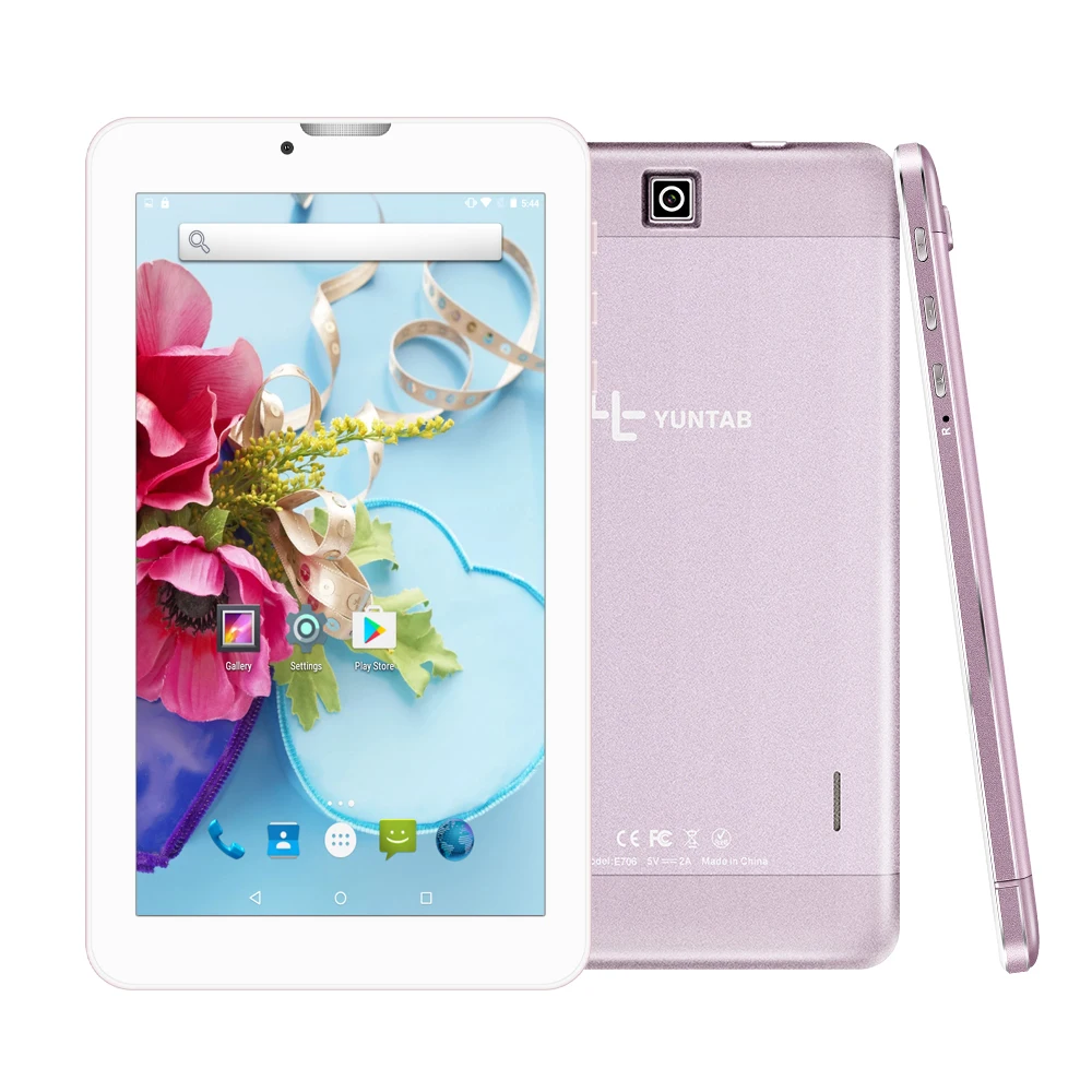 Yuntab 7 inch E706 4 color Alloy Android 5.1 tablet PC 3G unlocked smartphone Quad Core with dual camera 2800mAh battery