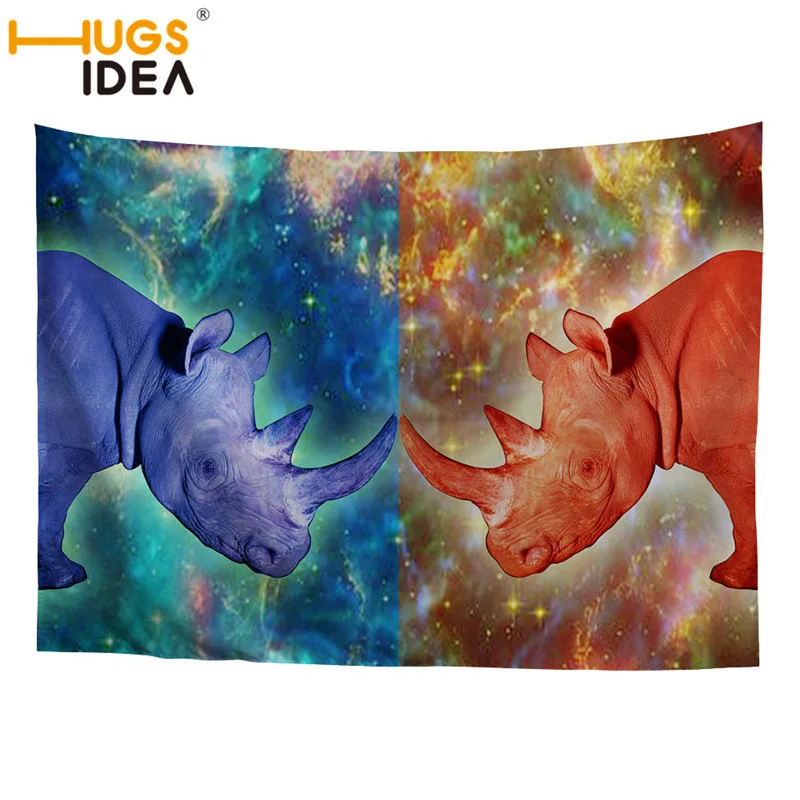 HUGSIDEA 3D Galaxy гобелен с животными Настенный Коврик для йоги полотенца для песочного пляжа одеяло для пикника пледы ковер стены ковры полиэстер - Цвет: CC3445
