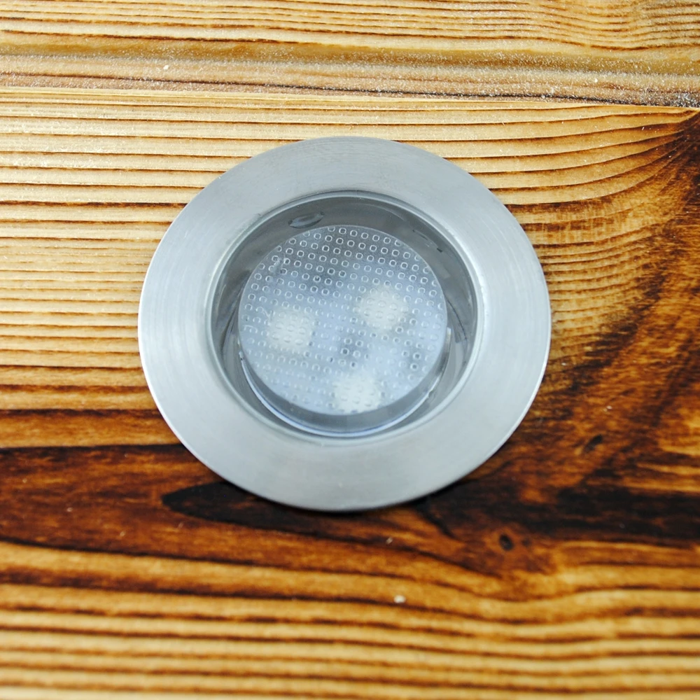 6 шт./компл. 1 Вт водонепроницаемая круглая подъездная лампа из нержавеющей стали