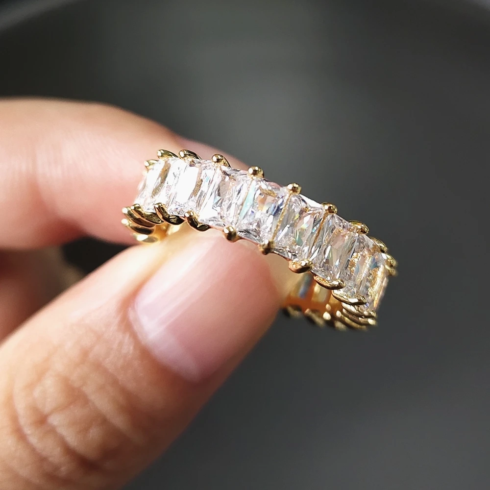 

2019 HOT Eternal Finger ring AAA zircon CZ Engagement Wedding Party Band Rings For Women Men bijoux