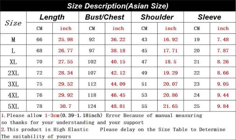Embroidered Crane Sukajan T-shirt size chart