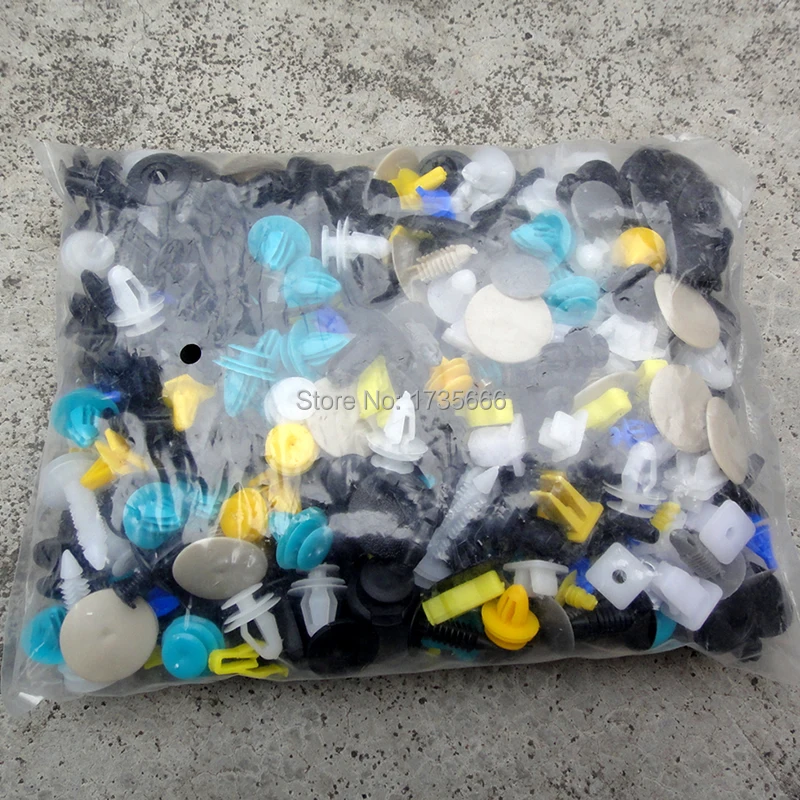 Baratos 500 unids universal color mezclado coche parachoques plástico Remaches automotriz clip de panel de puerta para MERCEDES BENZ para BMW toyota honda