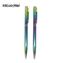 2 шт./компл. красочные радужные шариковая ручка Нержавеющая сталь металлические канцелярские легкий Портативный письменные принадлежности