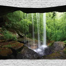 Естественная пещера гобелен по-прежнему водопад в лесу в северной части Alabama Habitat экосистема декорации стены висят для общежития