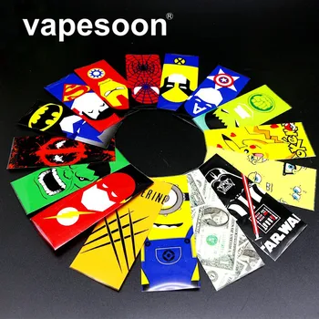 

5pcs 18650 battery wrapper super hero battery skin sticker for e cig battery e cig Spider Man Captain American
