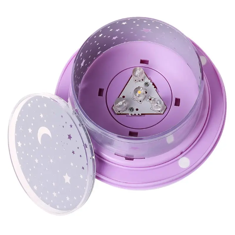Rose Flower Shape Rotating Projector Lamp Romantic Night Light Star Moon Sky Projection DEC13