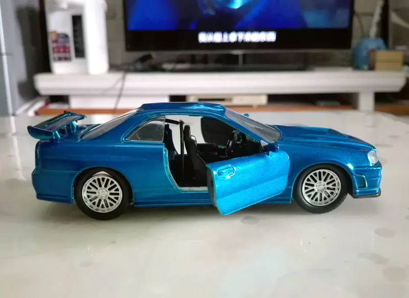 JADA 1/32 масштаб Nissan Skyline GTR R34 литая металлическая модель автомобиля игрушка для детей, подарок, коллекция