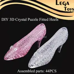 3D DIY Crystal Puzzle обучения игрушка обуви принцесса мечта блестящие ботинки подарки для девочек игрушки 44 шт. строительные наборы