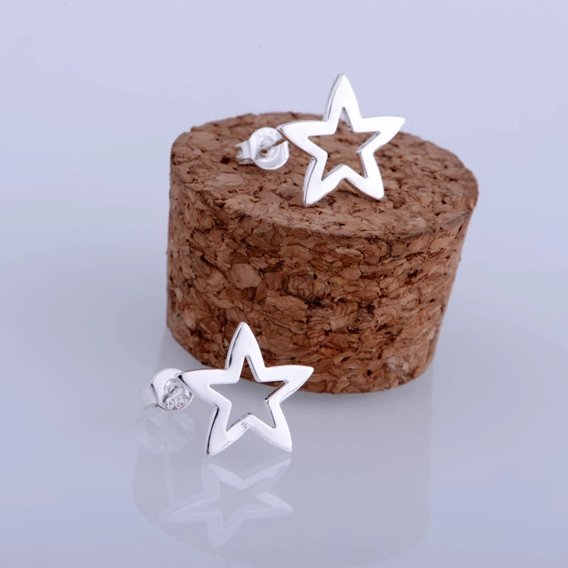 Звезда Блестящий бальзам посеребренные серьги 925 ювелирные изделия для женщин Серебряные серьги LQ-E107 MSCTPQFT